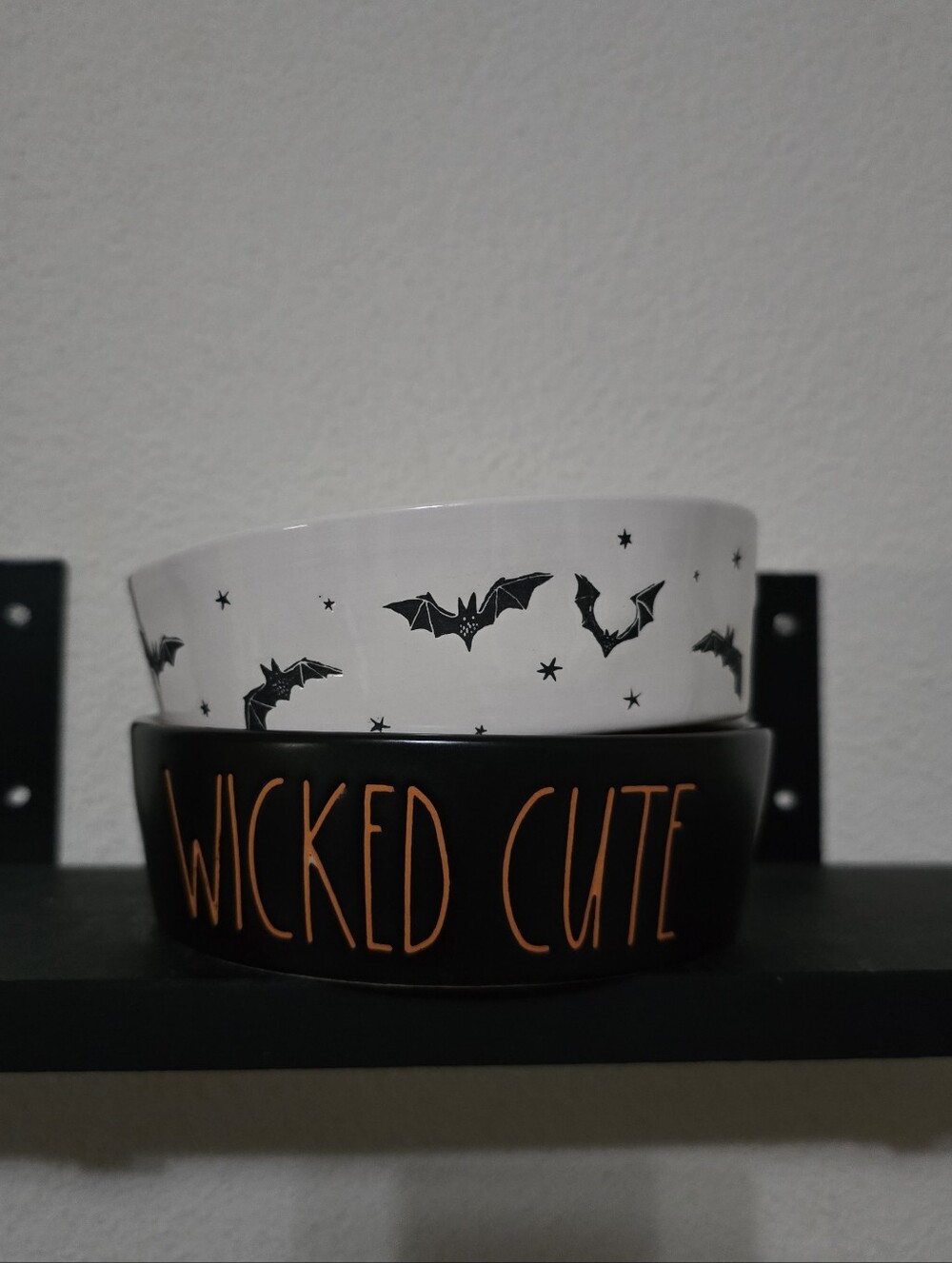 Rae Dunn Pet Bowls Rae Dunn Halloween Pet Cat Dog Bowl Trick Or Treat Wicked Cut